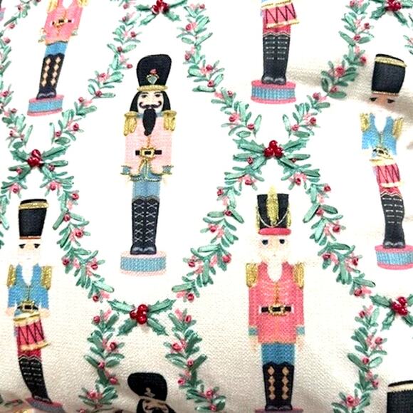 Lillian August Embroidered NUTCRACKER Pillow18x18 Pinkmas Holiday Decor NEW - Picture 11 of 12